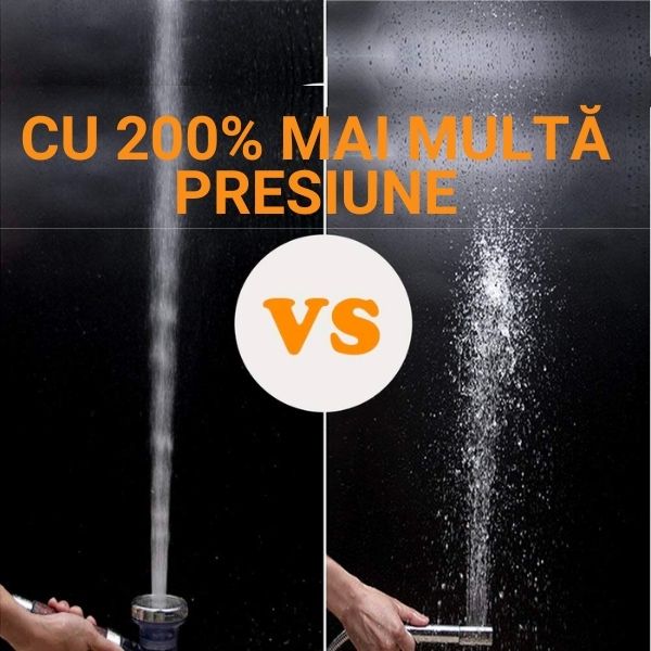 Cap de Duș cu Pietre Minerale și Presiune Crescută cu Funcție de Masaj și Economisire Apă