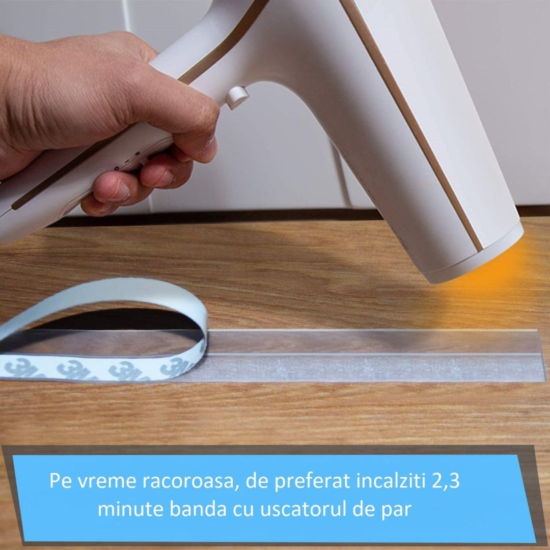 Bandă Adezivă de Etanșare ProSeal pentru Uși și Ferestre, Anti-Vânt și  Anti-Curent, Transparentă